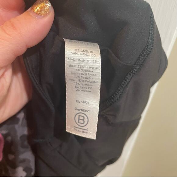 Athleta Running Free Printed Short 3.5” Mid Rise Pockets Black Gray Size XXS - Picture 10 of 10